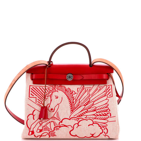 Hermes Handbags - Hermes 31 Herbag Zip Pegase Pop Toile and Leather